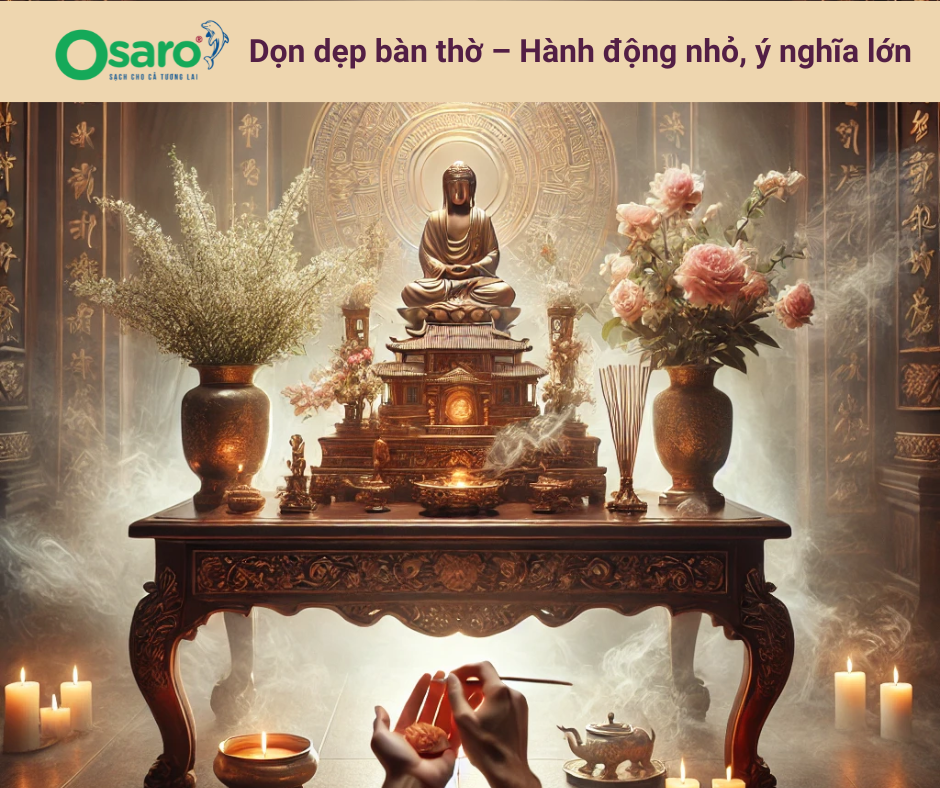 Nước lau bàn thờ dịp cuối năm – Tịnh hóa không gian tâm linh, lan tỏa phúc lành