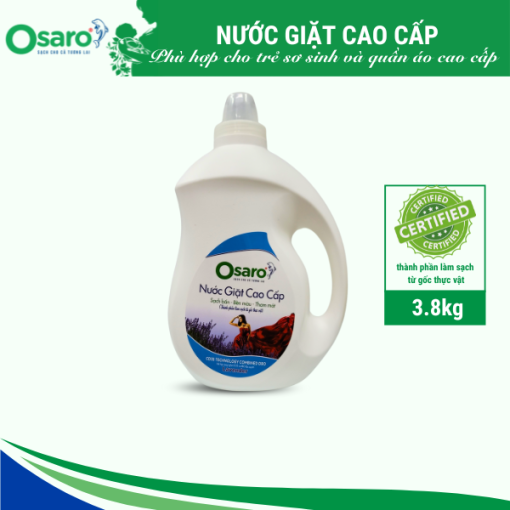 Nước giặt cao cấp OSARO can 3.8KG - Làm Sạch Sâu, Bảo Vệ Sợi Vải, Hương Thơm Tự Nhiên