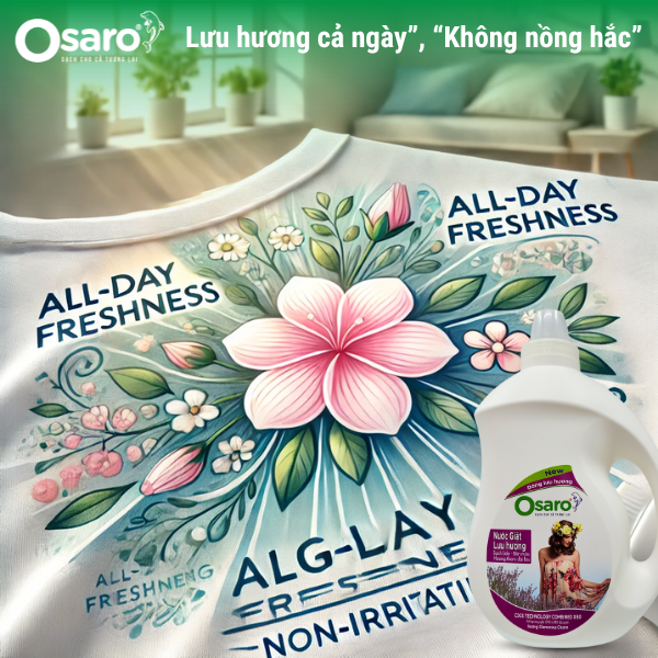 Nước giặt lưu hương OSARO 3,8kg – Can 3,8kg