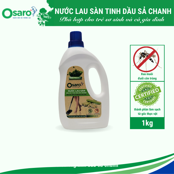 Nước lau sàn hữu cơ tinh dầu sả chanh OSARO Chai 1kg