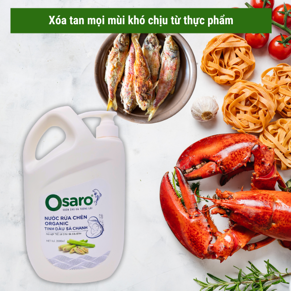 Nước rửa chén hữu cơ sả chanh OSARO 2l