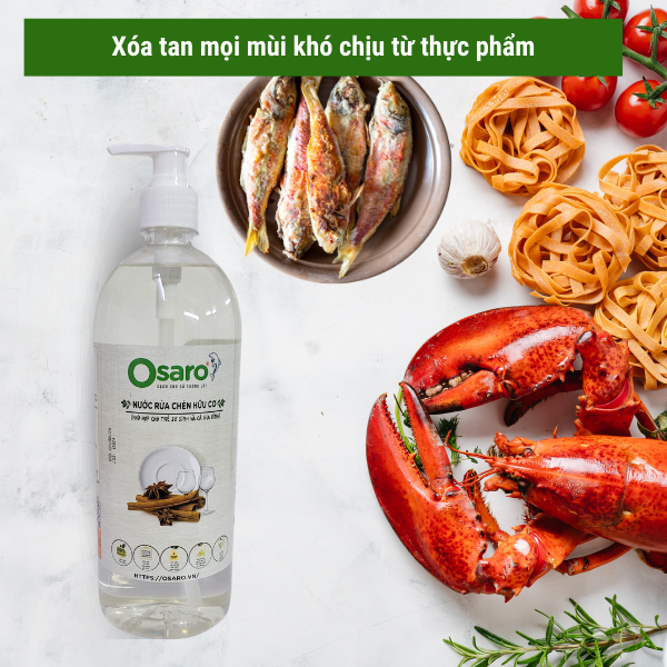 Nước rửa chén hữu cơ OSARO hương quế – Chai 1000g