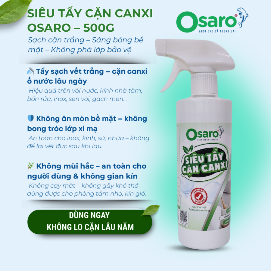 Siêu tẩy cặn canxi hữu cơ OSARO Chai 500g