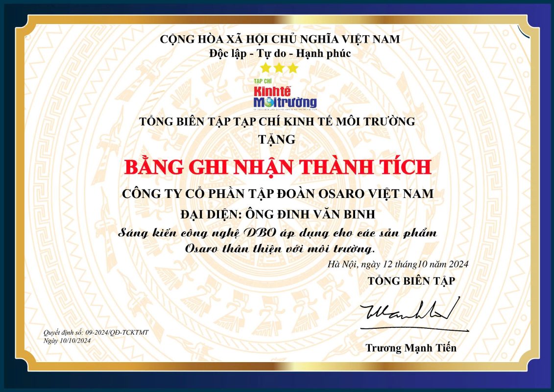 OSARO với thành phần tự nhiên tiên phong trong sứ mệnh bảo vệ môi trường